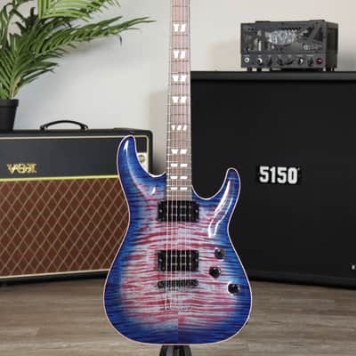 2015 Schecter USA Custom Shop Hollywood Classic Blue Crimson Flame Maple Top HH #15-10026 image 1