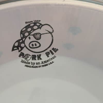 Pork Pie 14x6 in mahogany/ Maple 10 lug snare drum 2012 - White image 10
