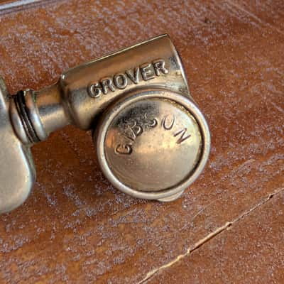 Grover Gibson Embossed Milk Bottle Tuning Peg EBG Side Early 1970s Nickel image 2