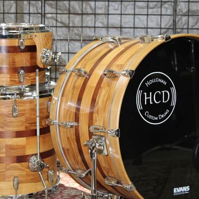 Holloman Custom Drums Ash/Mahogany drum set - hand rubbed urethane over Danish Oil image 1