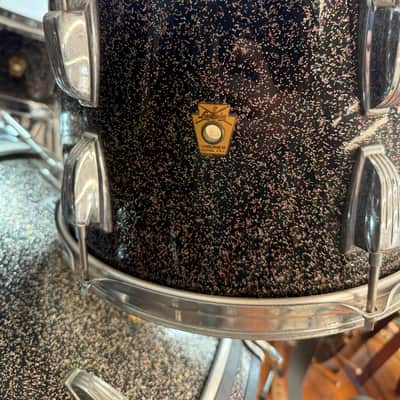 Ludwig Super Classic 1961-1963 pre-serial number - Black Galaxy Sparkle - 4 pc shell set image 4