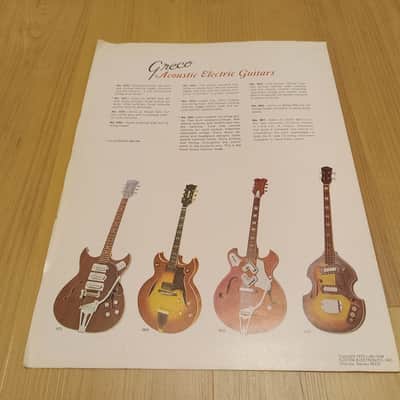 Vintage 1970 Greco Acoustic and Electric Guitars Catalog! Rare, Original Case Candy, Paperwork! image 3