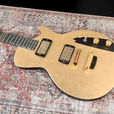 AVA Guitars - Style 1 - 2024 - Gold Leaf / Black Carbon Fiber. TV Jones Filtertrons. NEW, (Authorized Dealer) image 3