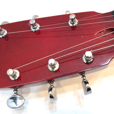 Electric guitar made out of a vintage star wars action figure case because who the hell knows why The Blinged Out Darth Vadercaster 2020 Hot Rod Red Sparkle image 4