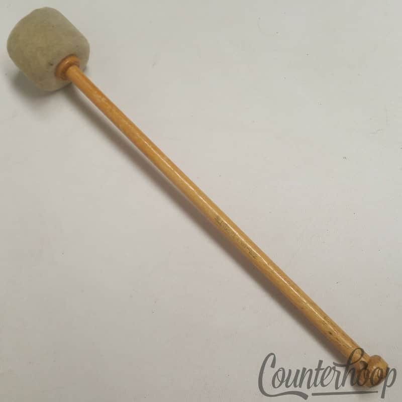 Slingerland 822 Marching Bass Drum Mallet Wood Handle Felt Vintage 50s Green Ink image 1