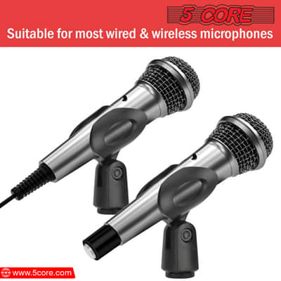 5 Core Microphone Clip Holder 4 Pieces with Screw Adapters 5/8 to 3/8 Inch image 8