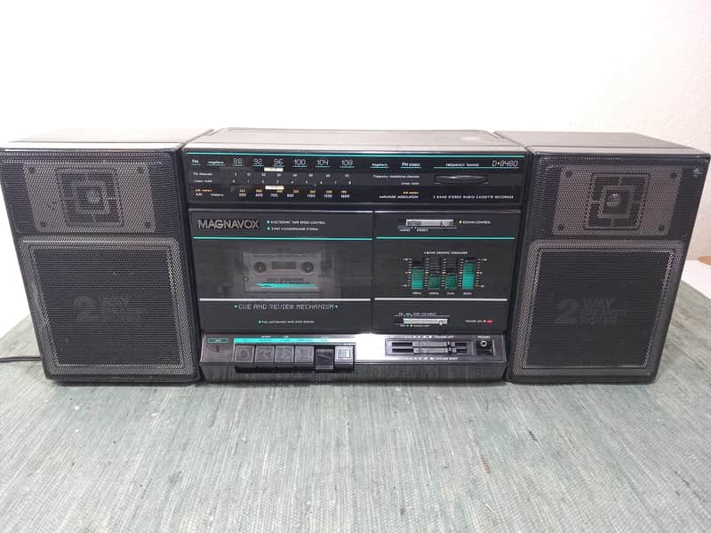 Magnavox D-8480 Vintage Boombox Portable Tape Player Tested Working image 1