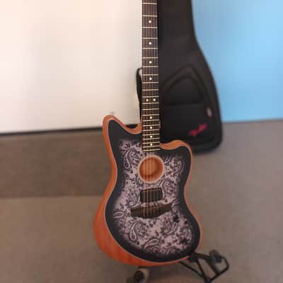 Fender American Acoustasonic Jazzmaster - Black Paisley image 2