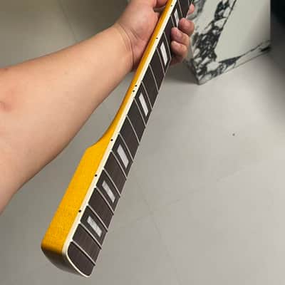 4-string electric bass neck jazz bass stainless steel 20frets yellow Maple guitar neck 34inch hole 18mm Rosewood block inlay image 6