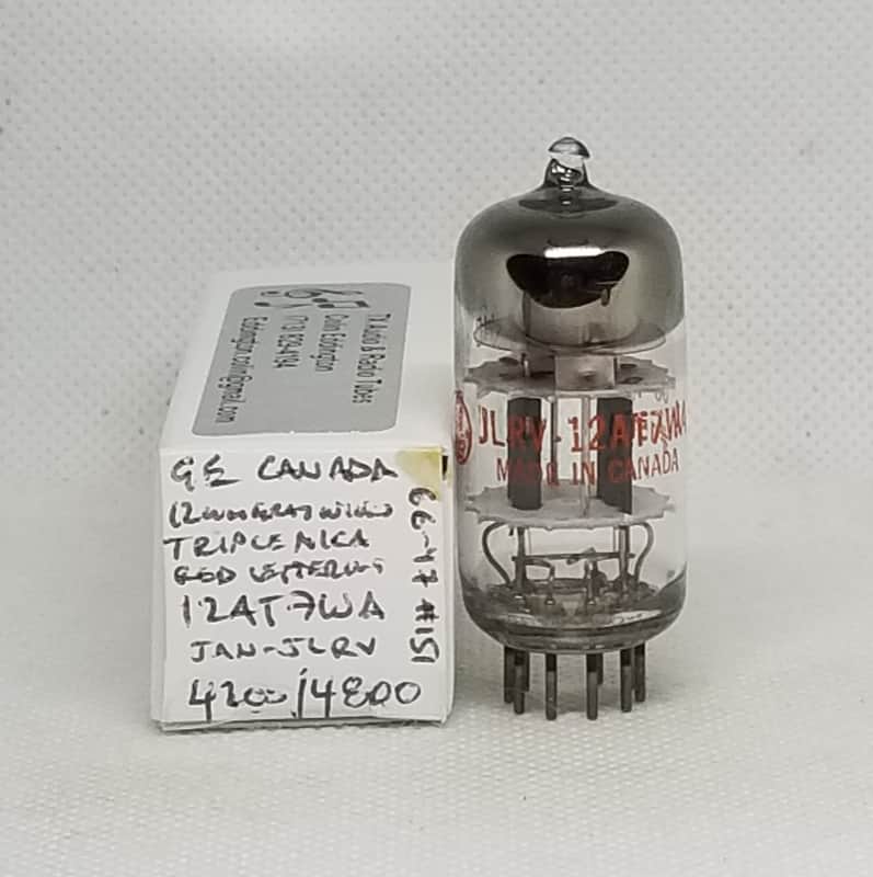 GE Canada JAN 12AT7WA Gray Wing Triple Mica Balanced Single NOS ECC81 12AT7 12AT7WB 12AT7WC image 1