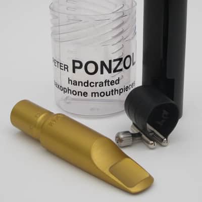 Ponzol Vintage Model Aluminum 105 Tenor Saxophone Mouthpiece (NOS) Gold Aluminum image 2