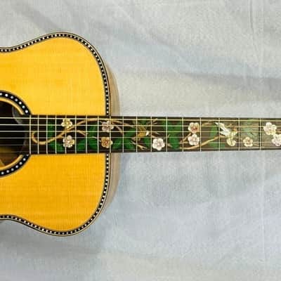 Acoustic Baritone Guitar Handmade by Blueberry, 6 String wood Hummingbird Guitar, Custom Handcrafted Wooden Guitar, Baritone, Steel Strings image 2