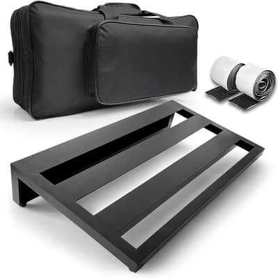 Guitar Pedal Board 20" x 12" Lightweight 4lb Aluminum Pedalboard with Canvas Carry Bag and Velcro Up to 18 Guitar, Bass Stomp Pedals image 1
