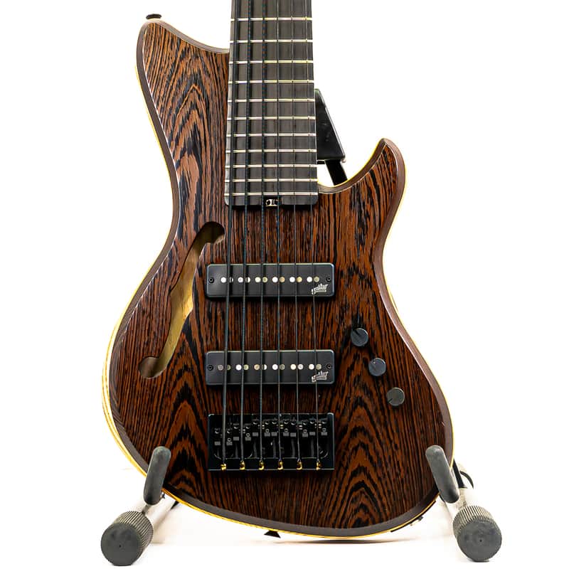 2019 Alpher Mako Elite Thinline 6-String Bass Guitar w/ Aguilar Super Singles, Wenge Neck/Top, Boutique Build Quality image 1