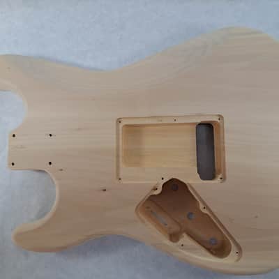 Unfinished Basswood HSH guitar body - fits Fender Strat Stratocaster neck Floyd Rose P077 image 3
