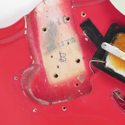 Mosrite Ventures Bass 1965 Custom Color Strawberry Red image 15