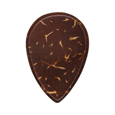 Exotic Plectrums Coconut Palm Shell Guitar Or Bass Pick - 1.5 mm Ultra Heavy Gauge - 358 Small Teardrop Shape - Natural Finish Handmade Specialty Exotic Plectrum - 3 Pack