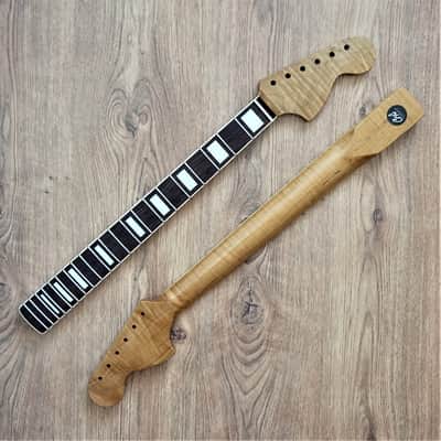 Jazzmaster Rosewood and Roasted Flame Maple Guitar Neck Gloss 21 Fret Jumbo with Pearl Inlays image 4