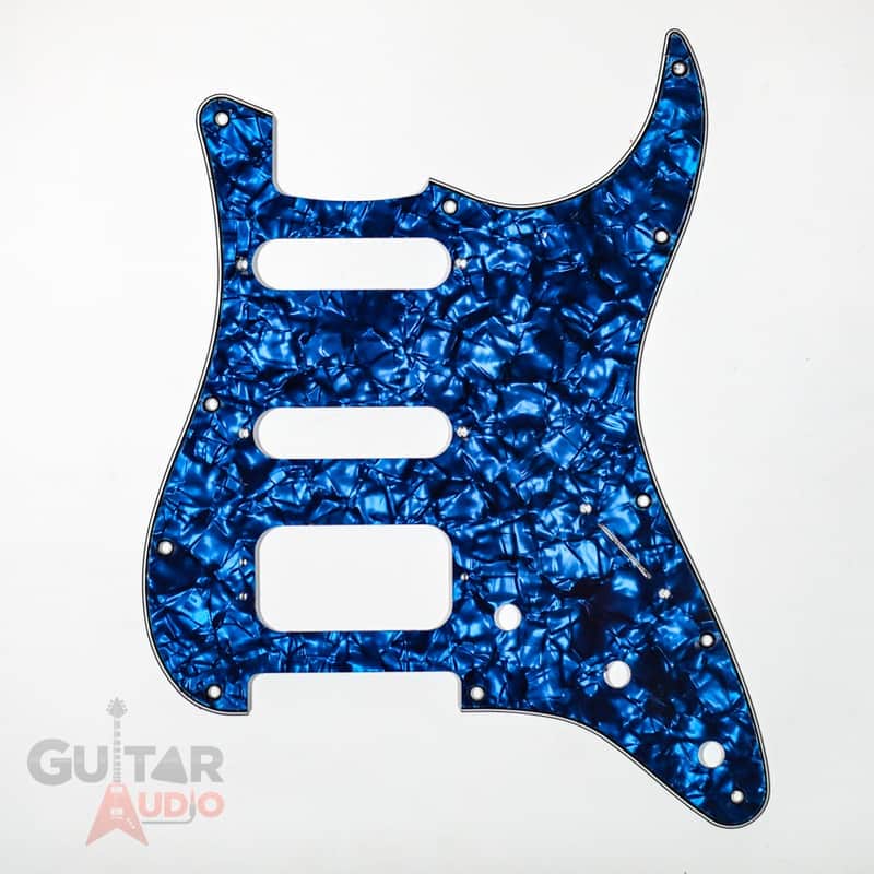 D'Andrea Pro Stratocaster HSS 11-Hole Pickguard- Blue Pearl, DPP-ST-BLP-HSS image 1