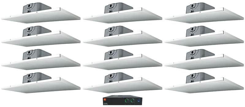 JBL CSA 280Z Commercial Amplifier+(12) 2' X 1' Drop Ceiling Office Tile Speakers image 1