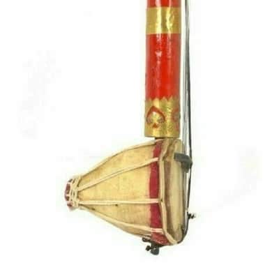 Handmade Ravanahatha Red Black Folk Fiddle Sarangi Ravanhatta Rajasthani Musical String Instrument image 3