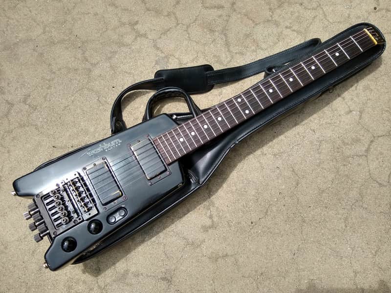 1984 Washburn Bantam Headless Travel Guitar - Black Finish