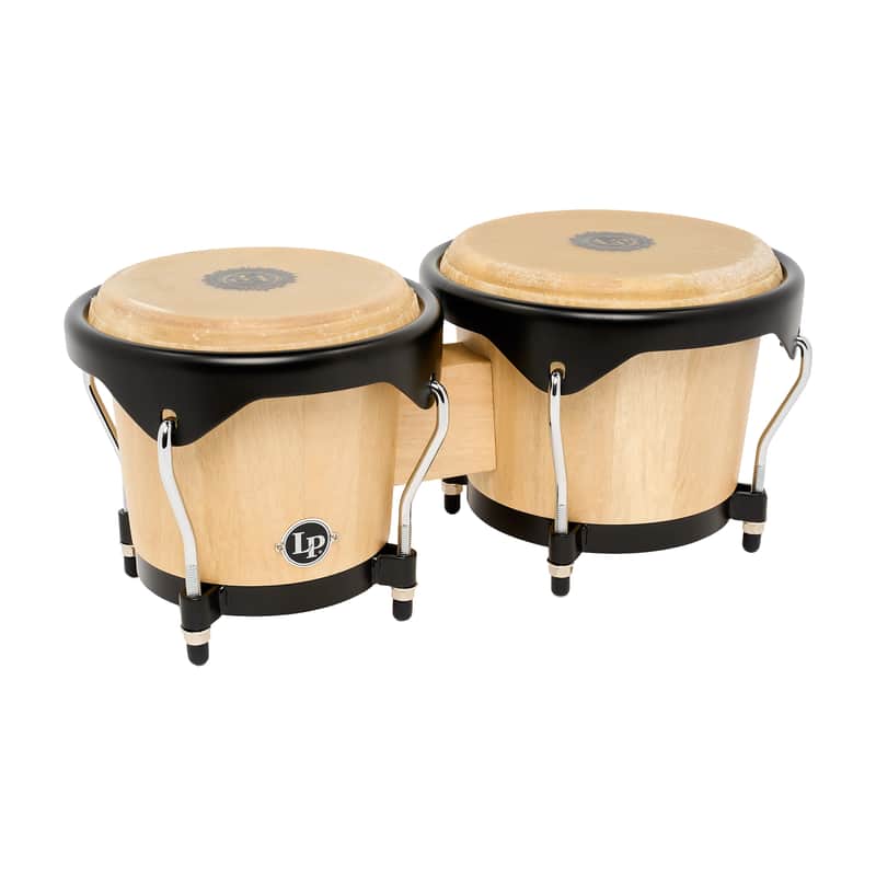 Latin Percussion 6"/7" City II Bongos - Mango Natural Black - Open Box image 1
