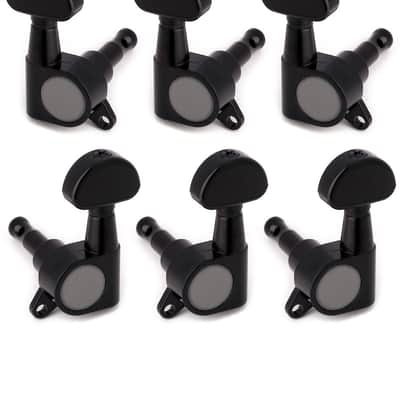 3R3L Sealed Guitar String Tuning Pegs Tuning Keys Machine Heads Tuners for Electric Guitar or Acoustic Guitar Half Round Black. image 9