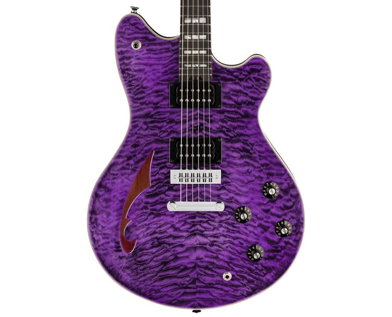 Used EVH SA-126 Special QM Semi-Hollow Guitar - Trans Purple image 1