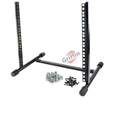 GRIFFIN Rack Mount Stand 10U (Studio-ZPRO Steel Series) – Music Recording Audio Equipment Sound Mixer Standing Case & 20 Screws – Network Amp Server Gear Rails For DJ Booth Cart, Stage & Bands image 2