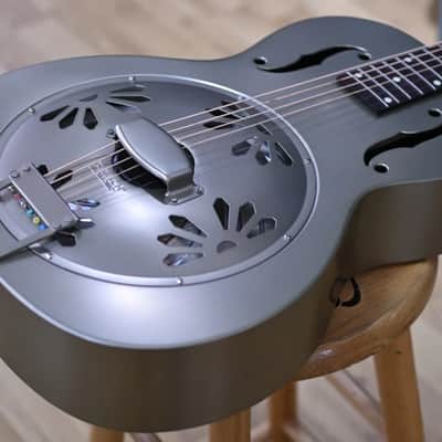 Gretsch Roots Collection G9201 Honey Dipper Shed Roof Brass Body Resonator Guitar image 8