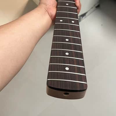 4-string electric bass neck jazz bass stainless steel 20 frets flame Maple guitar neck 34inch hole 18mm Rosewood fingerboard image 1