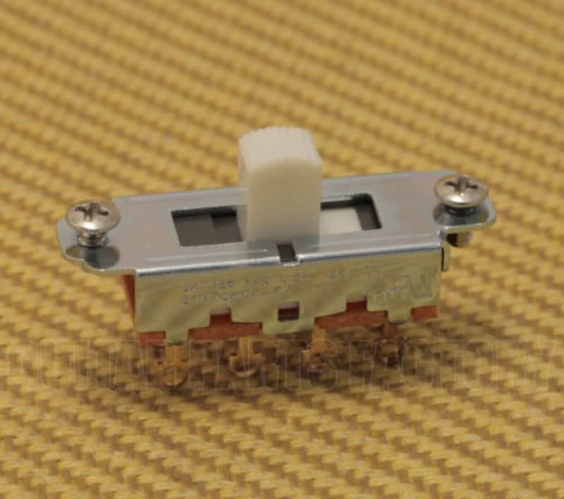 EP-0261-025 Mustang Guitar On-Off-On Slide Switch with White Tip image 1