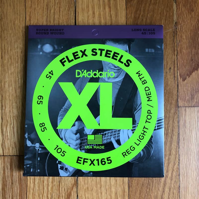 D'Addario EFX165 FlexSteels Long Scale Bass Guitar Strings, Custom Light Gauge image 1