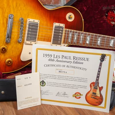 Gibson Custom Shop Historic Collection 40th Anniversary '59 Les Paul Standard Reissue Flame Maple Top Heritage Cherry Sunburst 1999 w/OHSC image 11