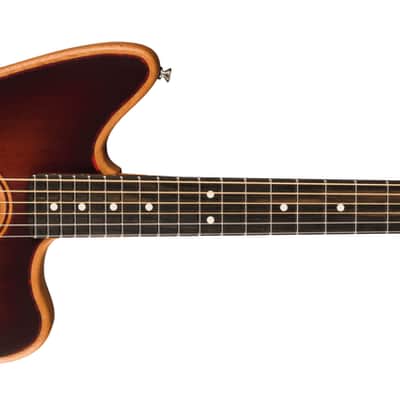 Fender American Acoustasonic Jazzmaster All-Mahogany, Ebony Fingerboard - Bourbon Burst image 5