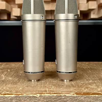 Vintage Neumann U87 Condenser Microphone Sequential SN Stereo Pair. 1983. Swivel Mounts. All Original! image 6
