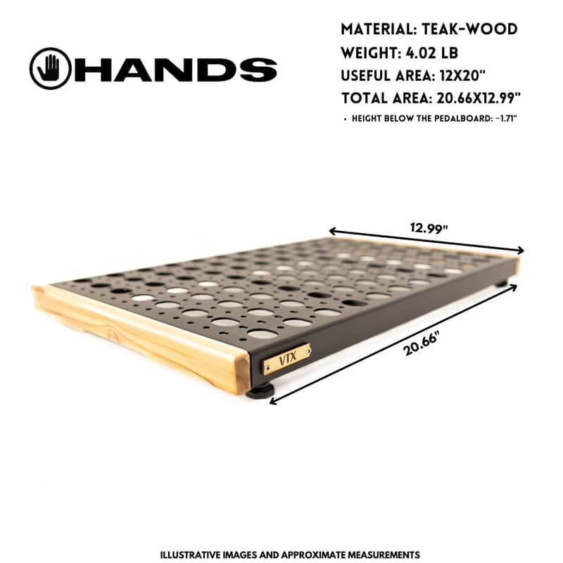 Pedalboard VTX BASE 12x20 - Natural Teak - Hands Custom image 1