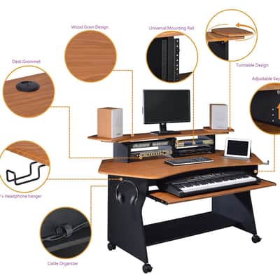 Musiea IM100 Series Music Recording Studio Desk Workstation with 2 x 4U Rack image 2