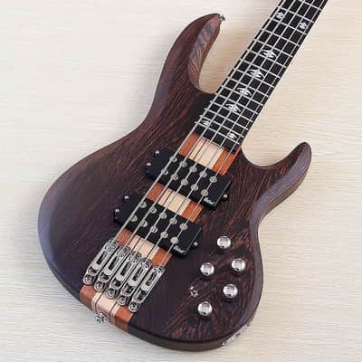Wenge Wood Custom 5 Electric String Bass, Maple Neck Through image 1