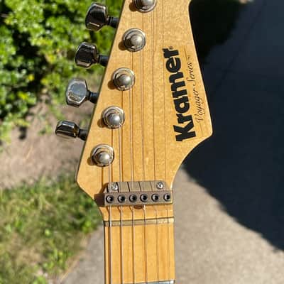 1981 Kramer Blue Sunburst Strat Head Pacer with the original HSC and paperwork image 4