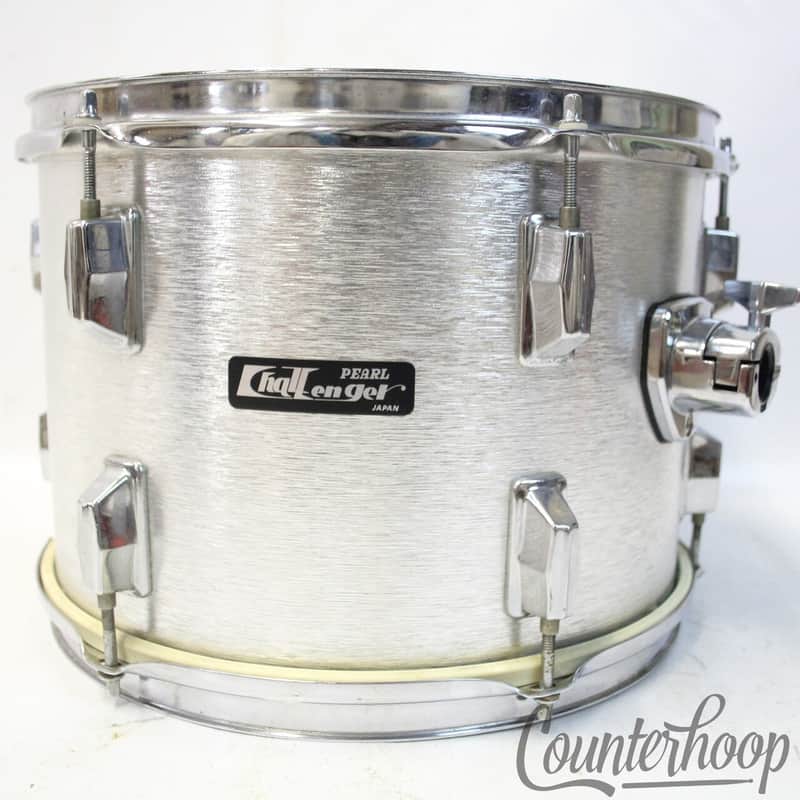*Pearl Challenger 13x9" Tom Drum Silver Shimmer 6Ply Mahogany Vintage 70s Japan* image 1