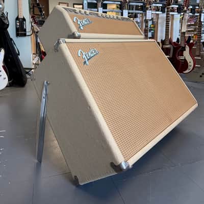 Fender Bandmaster 1963 - White Tolex Oxblood Panel Piggyback image 7