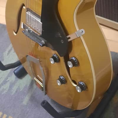 Hagstrom HJ500 Vintage Series Gold Top Jazz Hollowbody Guitar Sweden image 13