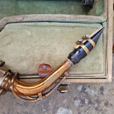 Grafton Acrylic and Metal Alto Saxophone 1950s - Cream and Brass image 6