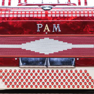 PAM Accordion 120-Bass 41-Key 5-Treble Switch Red Piano Accordion w/Case image 6