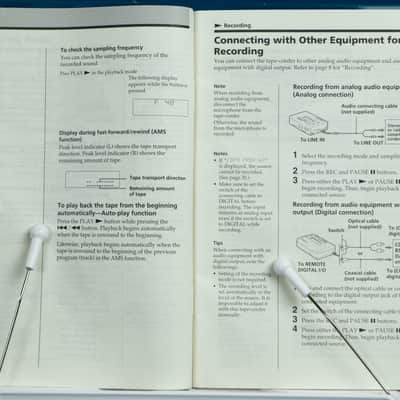 Original Sony TCD-D8 DAT Walkman User Manual Instructions image 3