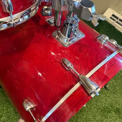 Yamaha Oak Custom Drumset - Transparent Red Lacquer image 6