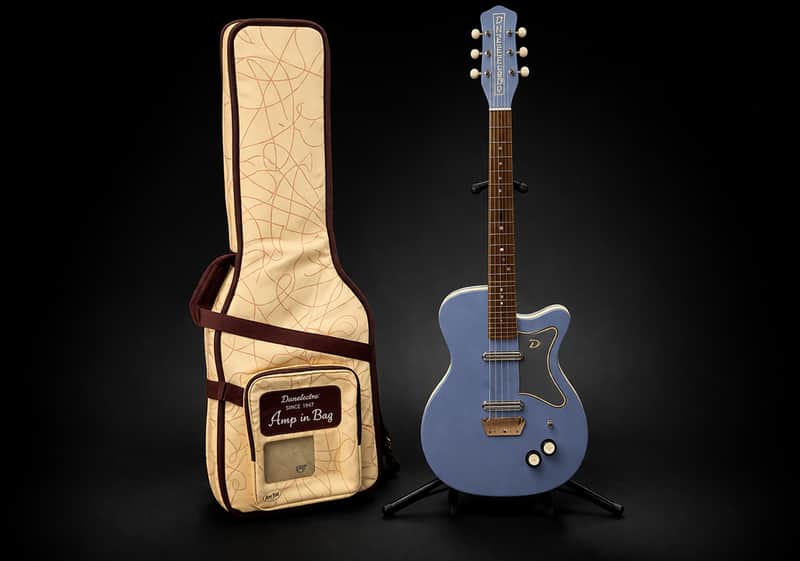 Danelectro ‘56 U2 Reissue – Blue Burst w/ Original Amp-in-Bag Case (Korean, Lipstick Pickups) image 1
