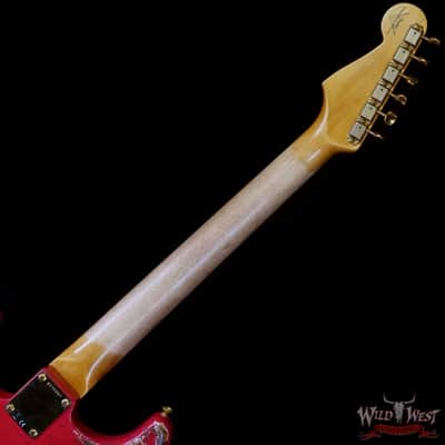 Fender Custom Shop Wild West Guitars 25th Anniversary 1960 Stratocaster Hardtail Madagascar Rosewood Fretboard Heavy Relic Fiesta Red 7.15 LBS image 5